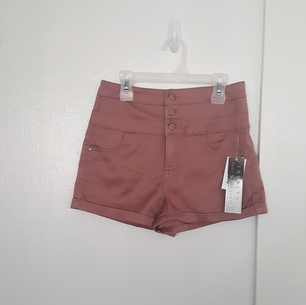 Dusty Rose High-Waisted Shorts